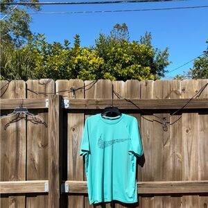 Mens Nike Aqua Blue Logo Tee